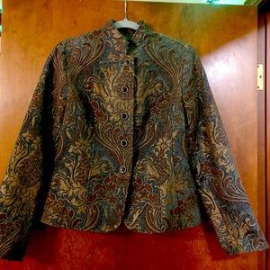 coldwater creek tapestry Jacquard Blazer Size 8